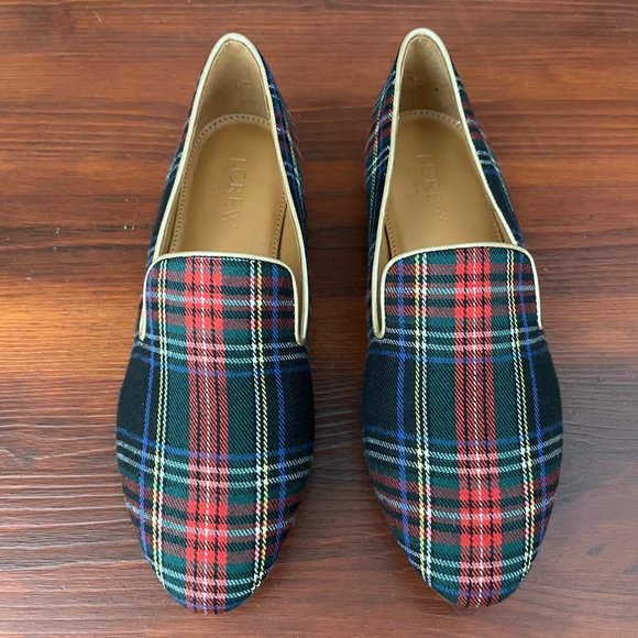 J.Crew Factory Stewart Plaid smoking slippers Size 5 - Picture 8 of 9